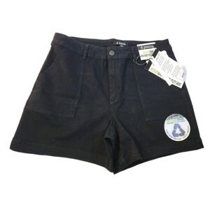 NWT‎ D Jeans Twill Utility Short Womens Size 16 Black Recycled High Waist NEW